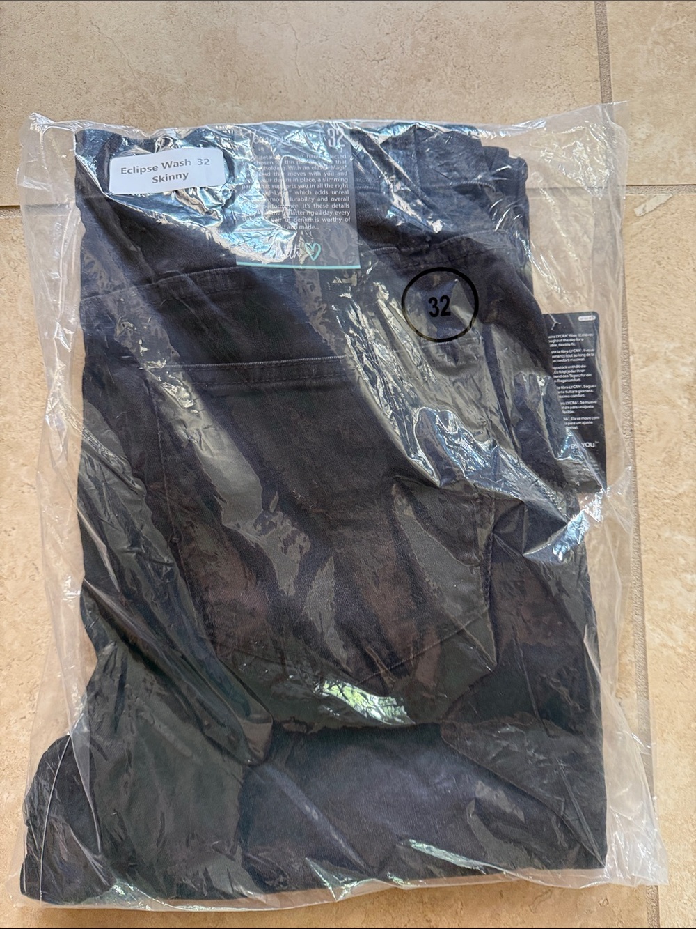 Lularoe Eclipse Wash Skinny Jeans— Black, Size 32